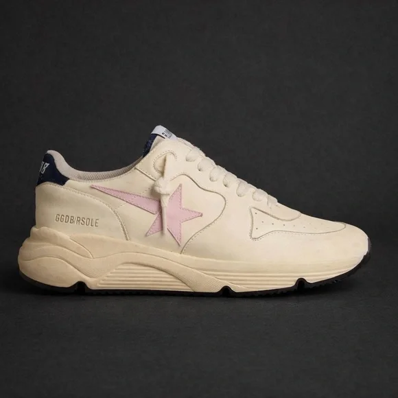 Golden Goose Cream and Pink Sneakers - Picture 1 of 6